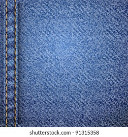 Realistic jeans texture pattern. Vector illustration.