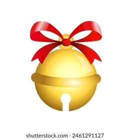 Realistic Jingle Bell Christmas Decoration Vector. Christmas bells vector. Golden christmas bells vector. Merry christmas with bells.