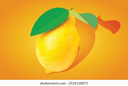 Realistic juicy refreshing lemon for logo and T-Shirt.