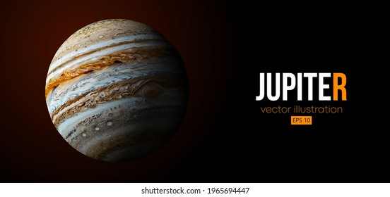 Realistic Jupiter planet from space. Vector illustration