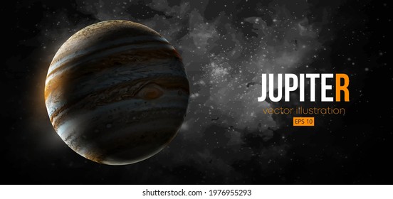 Realistic Jupiter planet from space. Vector illustration