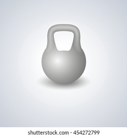 Realistic kettle bell isolated on white background, design elements sports equipment for the gym, vector illustration.