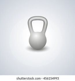 Realistic kettle bell isolated on white background, design elements sports equipment for the gym, vector illustration.