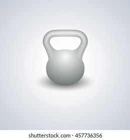 Realistic kettle bell isolated on white background, design elements sports equipment for the gym, vector illustration.