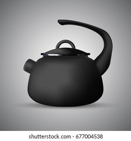 Realistic kettle isolated on background. Vector illustration