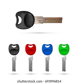 realistic key isolated on white background. vector illustration