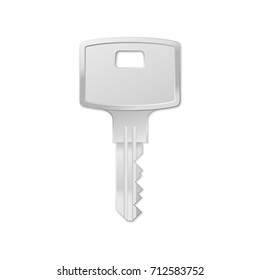 Realistic key. Vector illustration of safety. Rent, sale, purchase or lease property. Your password for security. Icon, logo.