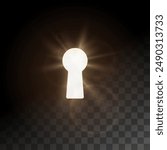 Realistic keyhole object with sunlights and bokeh overlay effects