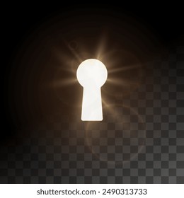 Realistisches Keyhole-Objekt mit Sonnenlichtern und Bokeh-Overlay-Effekten