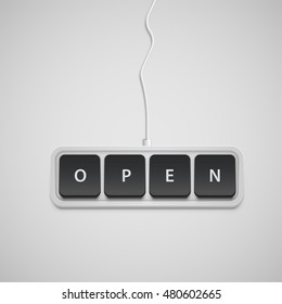 Realistic keyword with a word '' highlighted, vector illustraion