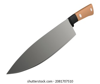 cuchillo de cocina realista aislado en fondo blanco, ilustración vectorial, cuchillo de chef, conjunto de iconos de Cutlery