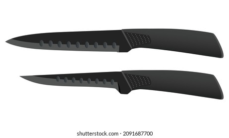 Realistic kitchen knife isolated on white background, Vector illustration, chef knife, Cutlery icon set