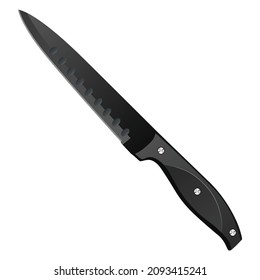 Realistic kitchen knife isolated on white background, Vector illustration, chef knife, Cutlery icon set