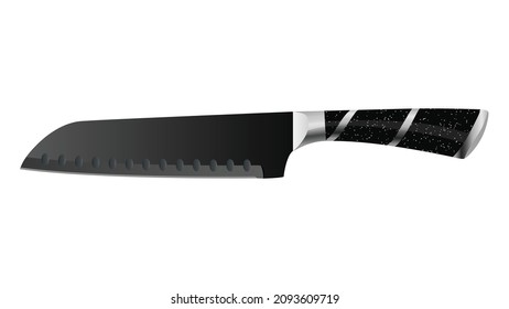 Realistic kitchen knife isolated on white background, Vector illustration, chef knife, Cutlery icon set