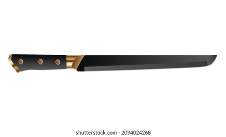 Realistic kitchen knife isolated on white background, Vector illustration, chef knife, Cutlery icon set