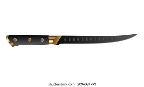 Realistic kitchen knife isolated on white background, Vector illustration, chef knife, Cutlery icon set