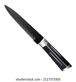 Realistic kitchen knife isolated on white background, Vector illustration, chef knife, Cutlery icon set