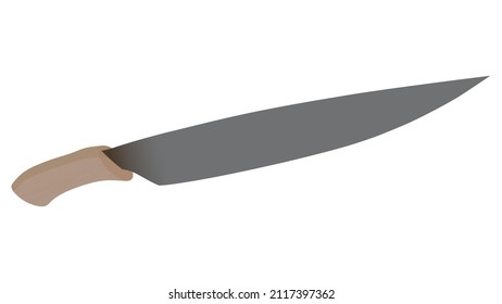 Realistic kitchen knife isolated on white background, Vector illustration, chef knife, Cutlery icon set