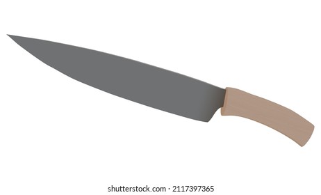 Realistic kitchen knife isolated on white background, Vector illustration, chef knife, Cutlery icon set
