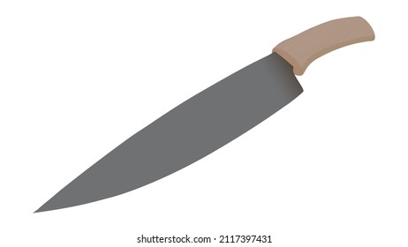 Realistic kitchen knife isolated on white background, Vector illustration, chef knife, Cutlery icon set