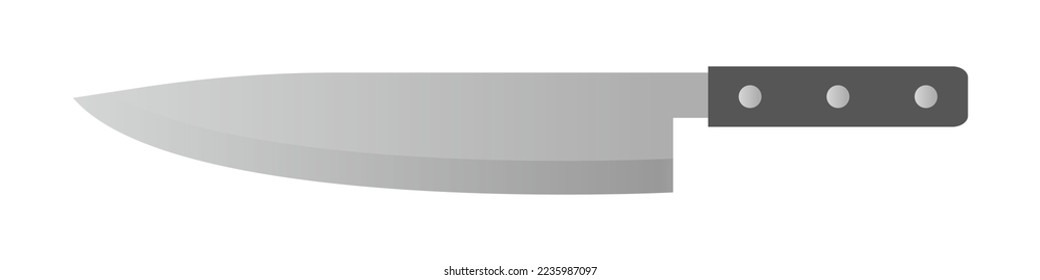 Realistic kitchen knife vector icon. Cooking and fruit knife. Weapon and murder.