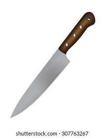 realistic kitchen knife vector illustration