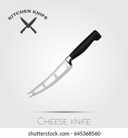 Realistic kitchen knife. Vector illustration isolated on light background.