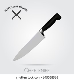 Realistic kitchen knife. Vector illustration isolated on light background.