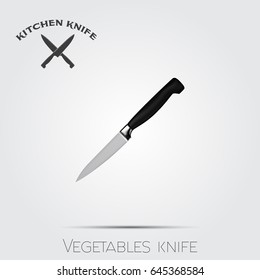 Realistic kitchen knife. Vector illustration isolated on light background.