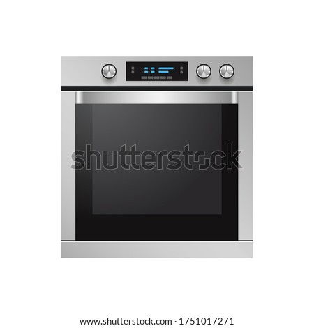 realistic kitchen stove front view of cooker with oven home appliance concept isolated flat vector illustration
