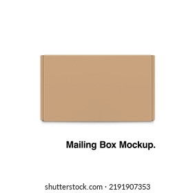 Realistic kraft mailing box mockup. Up view. Ready for presentation your product. Vector illustration. EPS10.	