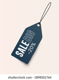 Realistic label on light yellow background. For your designs. vector illustration modern style