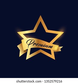 Realistic label premium quality  composition badges with golden style. Vector gretting card, flyer, banner. Vector