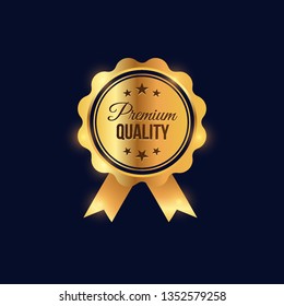 Realistic label premium quality  composition badges with golden style. Vector gretting card, flyer, banner. Vector