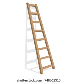 Realistic ladder on a white background. Vector Illustration