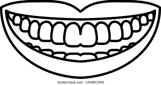 Realistic Ladys Mouth Outline Stock Vector (Royalty Free) 1254811903 ...