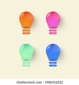 Realistic lamp design light, bulb electric