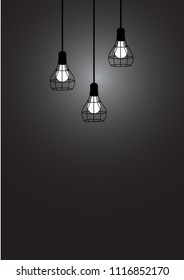 Realistic Lamp and Lighting on the wall Background Illustration