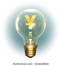 Realistic lamp with the symbol