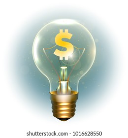 Realistic lamp with the symbol