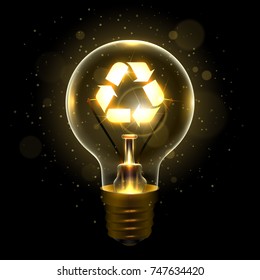 Realistic lamp with the symbol