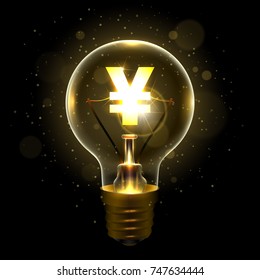 Realistic lamp with the symbol
