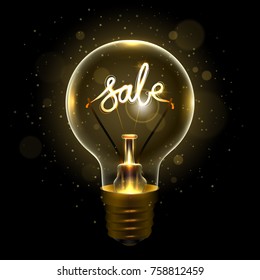 Realistic lamp with the symbol