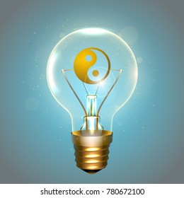 Realistic lamp with the symbol