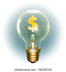 Realistic lamp with the symbol