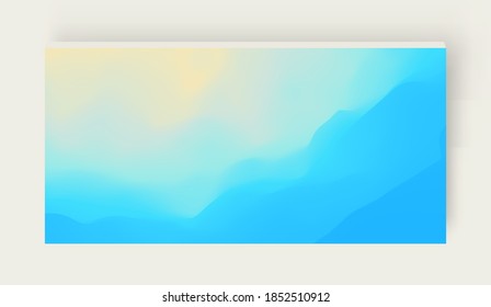 Realistic landscape with waves. Cover design template. 3d vector illustration for placards, flyers, banners, book covers, brochures, planners and notebooks.