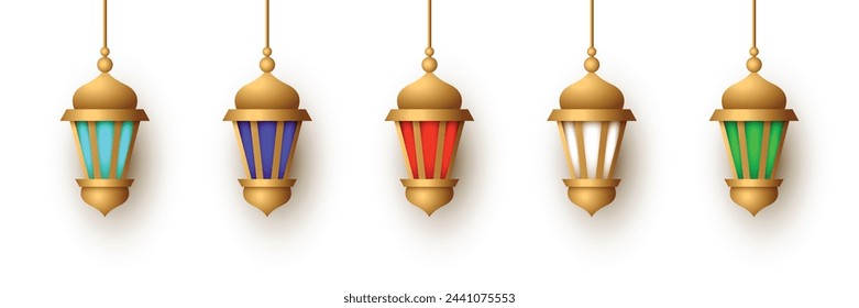Realistische Laternenornament Vektor Set Kollektion Design