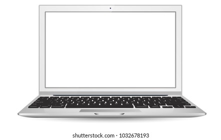 Realistic Laptop with blank screen to present your application design. Isolated on a white background. Vector - stock