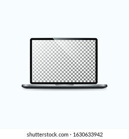 Realistic Laptop with Blank Wallpaper Screen Isolated on white Background. 