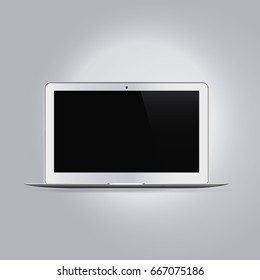 Realistic laptop computer, device mockup vector illustration.
